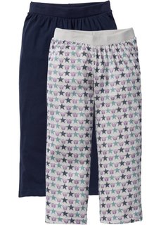 Трикотажные брюки-капри (2 шт.) (темно-синий/серый с рисунком) Bonprix