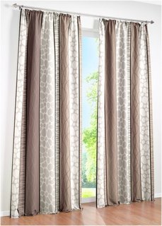 Штора Эстель, (1 изд.), Гофрированная тесьма (серый) Bonprix