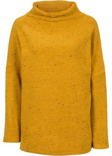 Пуловер с воротником-стойкой (карри) Bonprix
