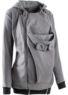 Флисовая куртка для беременных и молодых мам с карманом для малыша (серый) Bonprix