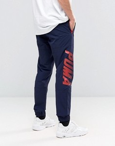 Спортивные тканые брюки в стиле колор блок Puma - Синий