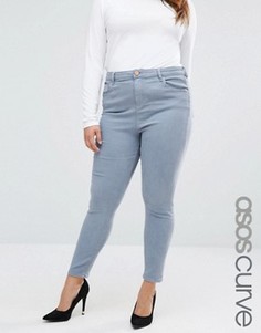 Джинсы скинни с завышенной талией ASOS CURVE Ridley - Синий