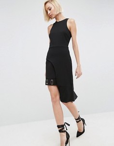 Асимметричное платье мини с квадратными люверсами ASOS - Черный