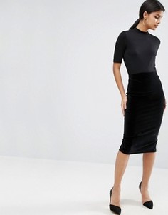 Бархатная юбка-карандаш ASOS - Черный