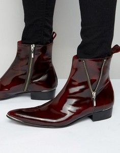 Кожаные ботинки с молнией Jeffery West Adam Ant - Красный
