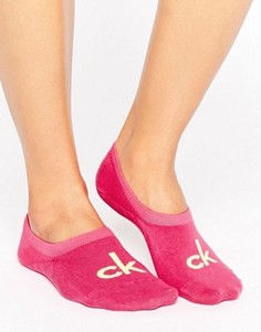 Хлопковые носки цвета фуксии с логотипом Calvin Klein - Розовый