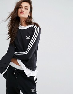 Черный лонгслив с тремя полосками adidas Originals - Черный