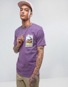 Футболка с принтом Love And Hate Stussy - Фиолетовый
