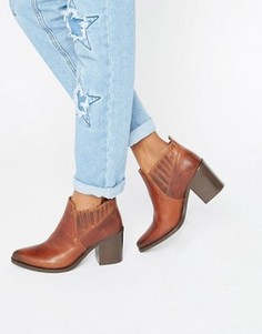 Кожаные ботильоны в стиле вестерн Steve Madden Pauze - Рыжий