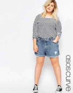 Винтажные шорты цвета индиго с акцентными карманами ASOS CURVE - Синий