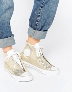 Золотистые кроссовки с эффектом металлик Converse - Золотой