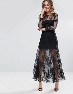 Платье с кружевным верхним слоем Glamorous - Черный