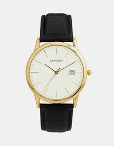 Часы с кожаным ремешком Sekonda 3697 - Коричневый