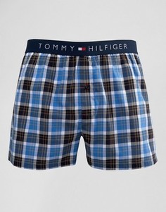 Синие тканые боксеры в клетку Tommy Hilfiger - Красный