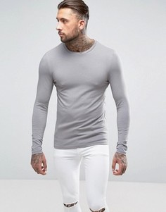 Серый обтягивающий лонгслив ASOS - Серый
