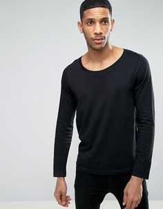 Лонгслив с овальным вырезом ASOS - Черный