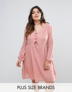 Короткое приталенное платье с вырезами Alice & You - Розовый