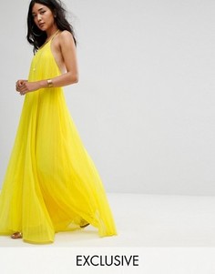 Плиссированное платье макси Missguided - Желтый