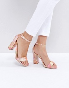 Босоножки на блочном каблуке New Look - Розовый