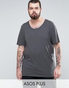 Длинная футболка ASOS PLUS - Серый