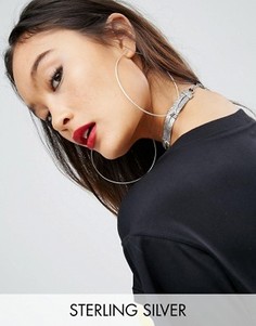 Серебряные серьги-кольца 90 мм ASOS - Серебряный