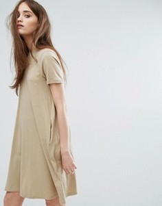 Свободное платье с высоким воротом Cheap Monday - Бежевый