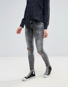 Only Knect Acid Wash Skinny Jeans - Серый
