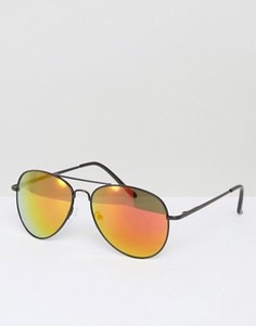 Солнцезащитные очки-авиаторы с черными линзами AJ Morgan Skyline - Черный