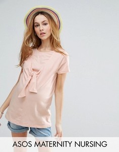 Футболка с завязкой ASOS Maternity NURSING - Розовый