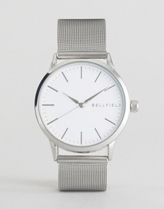 Часы с серебристым ремешком-сеточкой Bellfield - Черный