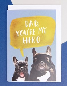 Поздравительная открытка ко Дню отца с надписью My Hero Jolly Awesome - Мульти