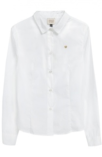 Хлопковая блуза с нашивкой Giorgio Armani