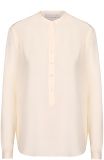 Прямая шелковая блуза с воротником-стойкой Stella McCartney
