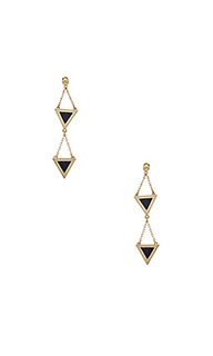 Double tri stone inlay dangle earrings - Michelle Campbell