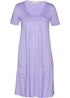Трикотажное платье-блузон с коротким рукавом (светло-фиолетовый) Bonprix
