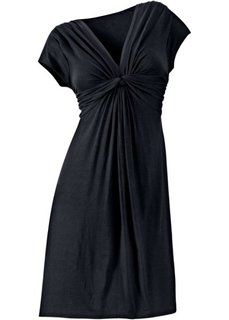 Трикотажное платье с драпировкой под грудью (черный) Bonprix