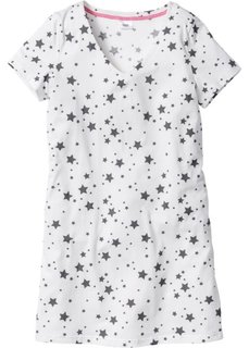 Ночная рубашка (цвет белой шерсти/дымчато-серый с принтом) Bonprix