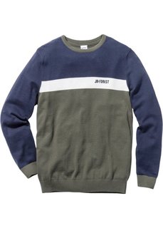 Пуловер Regular Fit (темно-оливковый) Bonprix