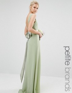 Свадебное платье макси с сатиновым бантом сзади TFNC Petite - Зеленый