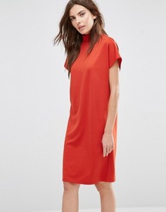Свободное платье-футболка с высоким воротником Vila - Красный