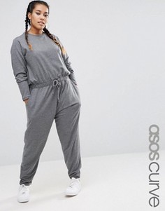 Трикотажный комбинезон с длинными рукавами ASOS CURVE - Серый