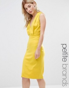 Платье-футляр длины миди с V-образным вырезом Alter Petite - Желтый