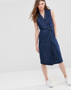 Удлиненное джинсовое платье‑тренч Only - Синий