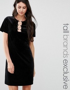 Бархатное цельнокройное платье Glamorous Tall - Черный