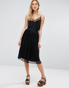 Кружевная юбка миди Fashion Union - Черный
