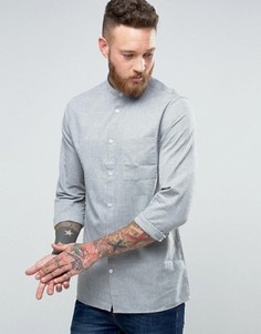 Льняная рубашка узкого кроя Hoxton Shirt Company - Серый
