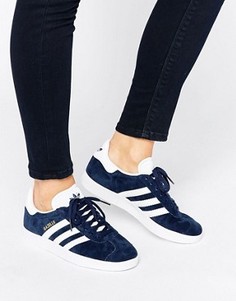 Темно-синие замшевые кроссовки adidas Originals Gazelle Unisex - Темно-синий