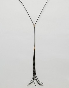Ожерелье с длинной кисточкой ASOS - Черный