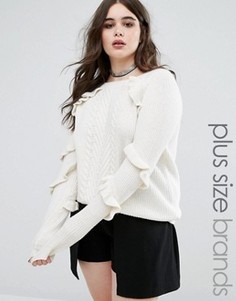 Вязаный джемпер с рюшами Alice & You - Кремовый