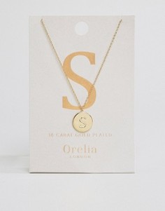 Позолоченное ожерелье с инициалом S от Orelia - Золотой